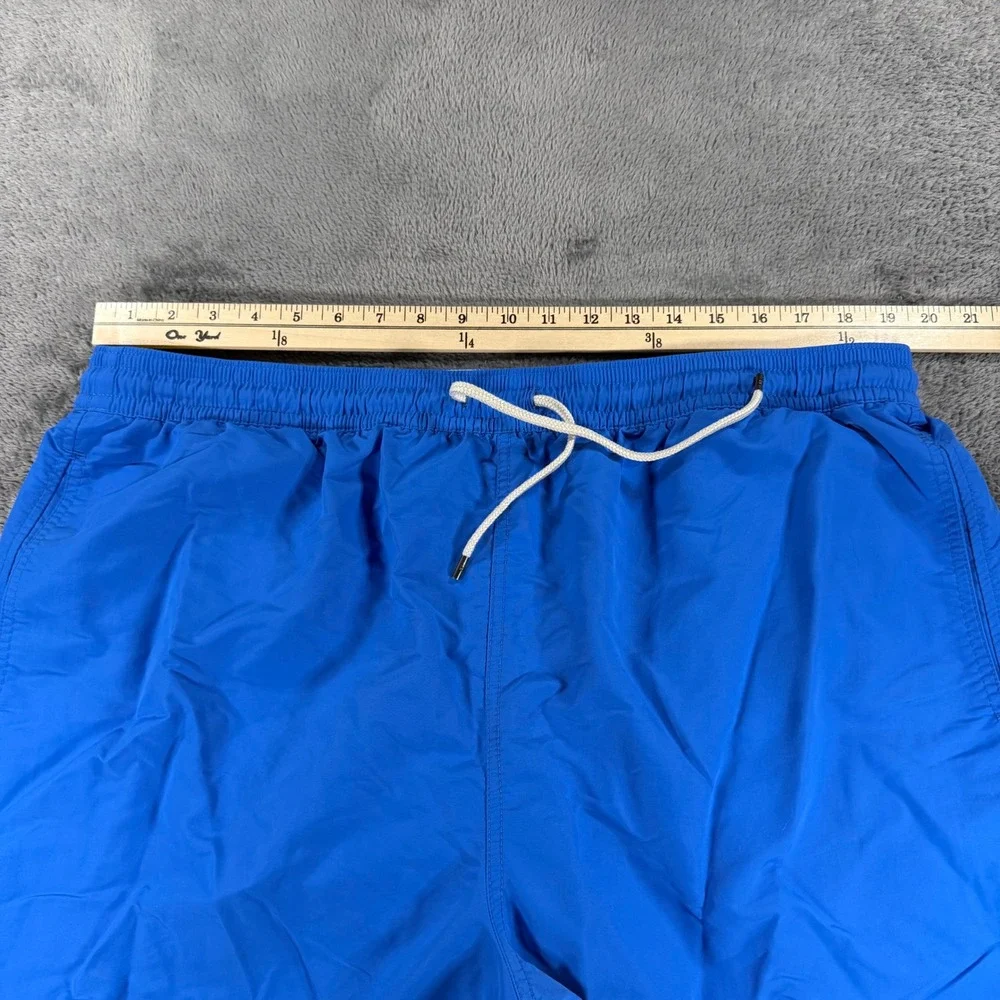 Polo Ralph Lauren Mens Swim Trunks Blue Yellow Pony Mesh Lined Board Shorts XL‎